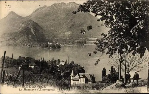 Ak Annecy Haute Savoie, See, La Montagne d'Entrevernes