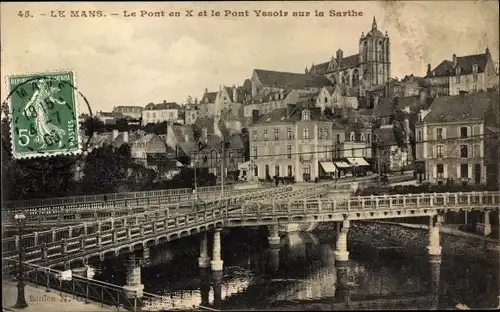 Ak Le Mans Sarthe, Le Pont en X, le Pont Yssoir, Sarthe