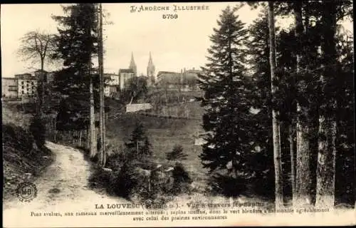 Ak La Louvesc Ardèche, vue a travers les Sapins