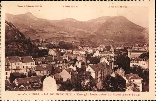 Ak La Bourboule Puy-de-Dôme, Ortsansicht, Mont Sans-Souci, Le Tenon, Le Puy Gros