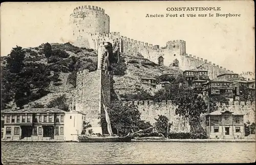 Ak Konstantinopel Istanbul Türkei, Alte Festung und Blick auf den Bosporus