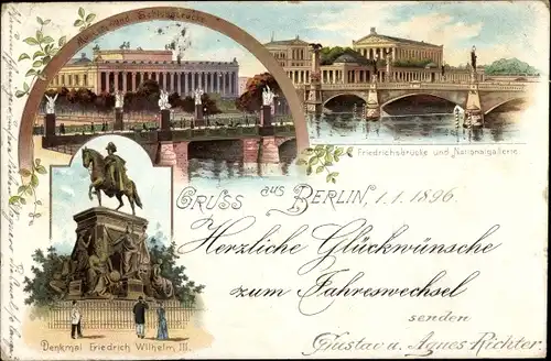 Vorläufer Litho Berlin Mitte, Denkmal Friedrich Wilhelm III, Museum, Schlossbrücke, Nationalgalerie