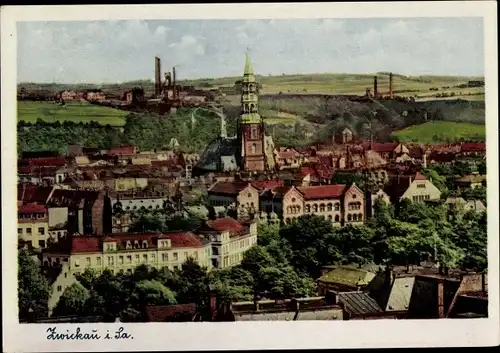 Ak Zwickau in Sachsen, Stadtpanorama