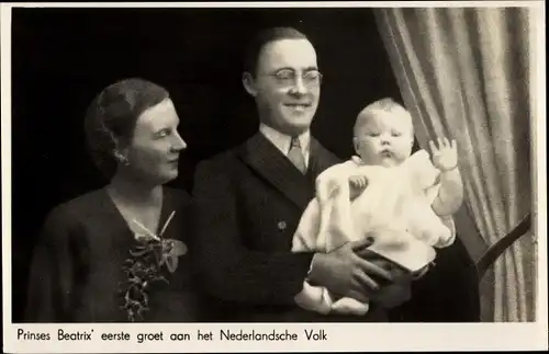 Ak Prinzessin Juliana der Niederlande, Prinz Bernhard, Prinzessin Beatrix, 1939