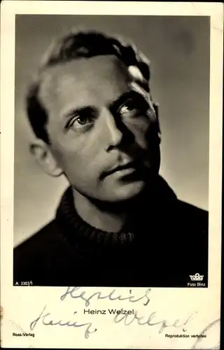 Ak Schauspieler Heinz Welzel, Portrait, Autogramm