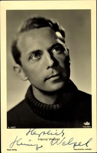 Ak Schauspieler Heinz Welzel, Portrait, Autogramm