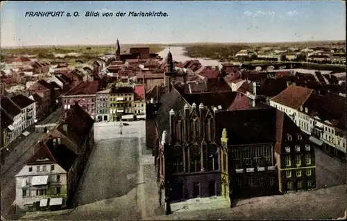 Ak Frankfurt an der Oder, Blick von der Marienkirche, Rathaus