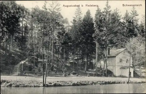 Ak Liegau Augustusbad Radeberg in Sachsen, Schwanenteich