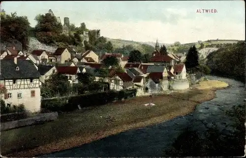 Ak Altwied Neuwied am Rhein, Ortsansicht