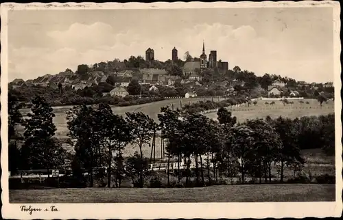 Ak Stolpen in Sachsen, Gesamtansicht, Schlossgasthaus