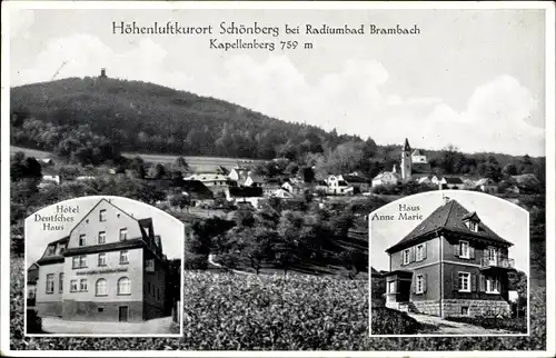 Ak Schönberg am Kapellenberg Bad Brambach im Vogtland, Hotel Deutsches Haus, Haus Annemarie