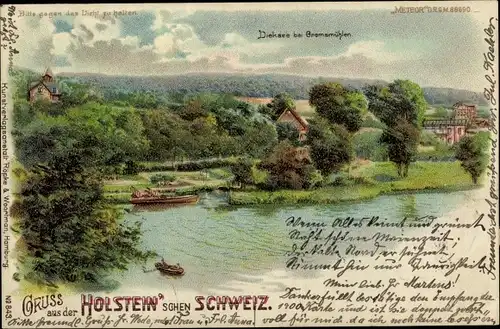 Leuchtfenster Litho Gremsmühlen Malente in Ostholstein, Dieksee