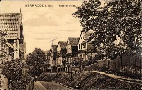 Ak Gernrode Quedlinburg im Harz, Friedrichstraße, Wohnhäuser
