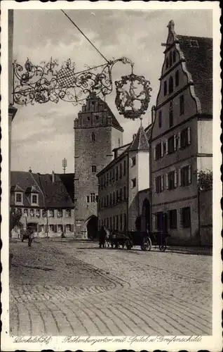 Ak Dinkelsbühl in Mittelfranken, Spital, Rothenburgertor