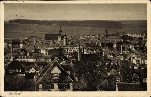 Ak Ansbach in Mittelfranken Bayern, Panorama