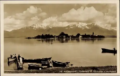 Ak Frauenwörth Insel Frauenchiemsee Chiemsee, Hochgern, Hochfelln