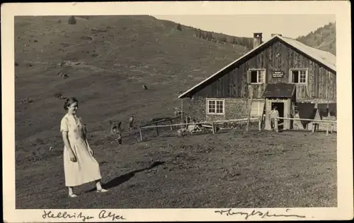 Ak Blaichach im Allgäu, Hütte, Frau