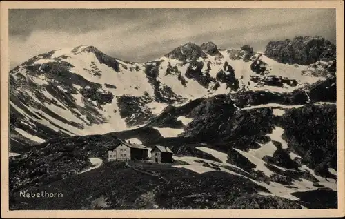 Ak Oberstdorf im Oberallgäu, Edmund Probst Haus, Allgäuer Alpen, Nebelhorn, Panorama