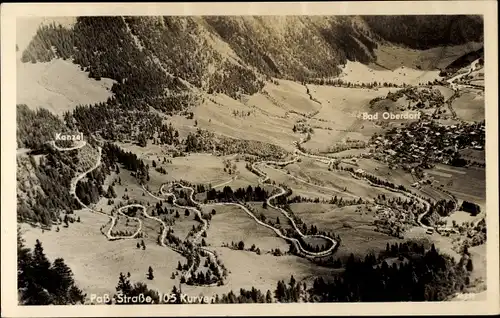 Ak Oberjoch Bad Hindelang im Oberallgäu, Oberjochpass, Pass-Straße, Kurven