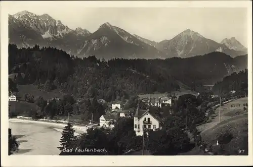 Ak Füssen Bad Faulenbach Schwaben, Blick auf den Ort, Berge