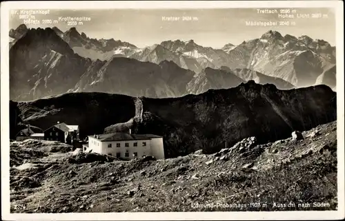 Ak Sonthofen im Oberallgäu Schwaben, Edmund-Probsthaus, Blick nach Süden, Berge