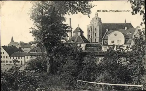 Ak Ingolstadt an der Donau Oberbayern, Stadtmauer