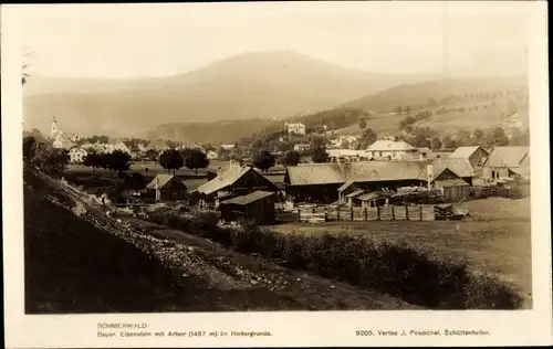 Ak Bayerisch Eisenstein im Bayrischen Wald Niederbayern, Böhmerwald, Panorama mit Arber