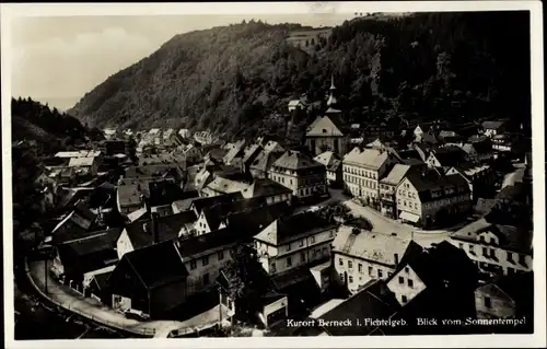 Ak Bad Berneck im Fichtelgebirge Bayern, Panorama, Blick vom Sonnentempel, Kirchturm