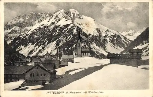 Ak Mittelberg im Allgäu, kleines Walsertal, Widderstein, Winter