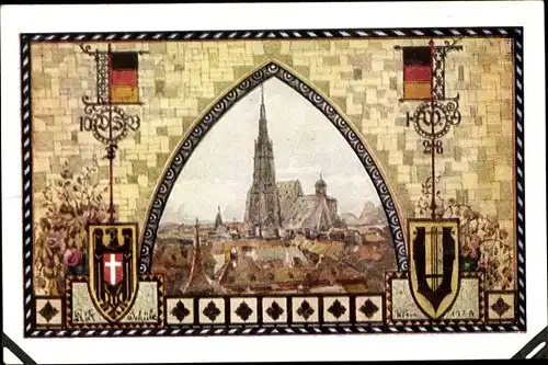 Wappen Ak Wien I, 10. Deutsches Sängerbundesfest 1928, Stefansdom