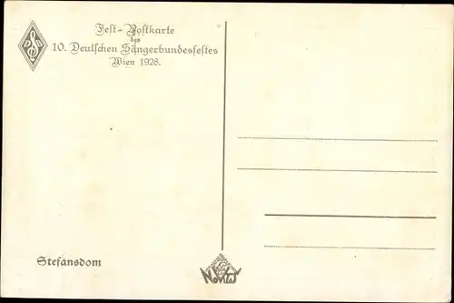 Wappen Ak Wien I, 10. Deutsches Sängerbundesfest 1928, Stefansdom