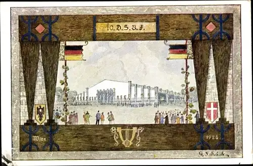 Künstler Ak Wien, 10. Deutsches Sängerbundesfest 1928, Sängerhalle