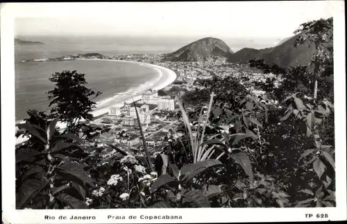Ak Copacabana Rio de Janeiro Brasilien, Praia