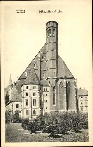 Ak Wien 1. Innere Stadt Österreich, Minoritenkirche, Außenansicht