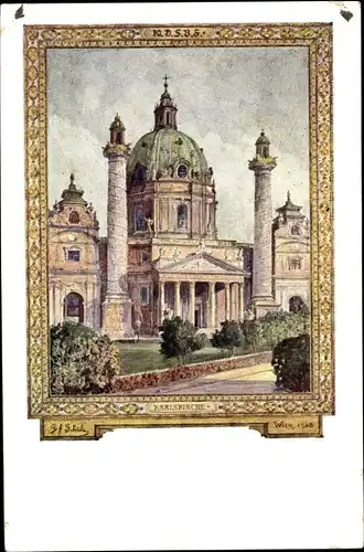 Künstler Ak Wien 4 Wieden, 10. Deutsches Sängerbundfest 1928, Karlskirche