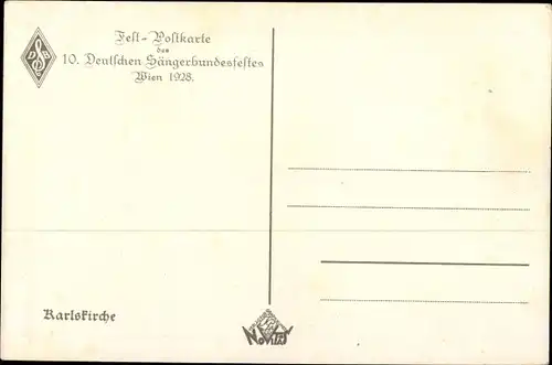 Künstler Ak Wien 4 Wieden, 10. Deutsches Sängerbundfest 1928, Karlskirche