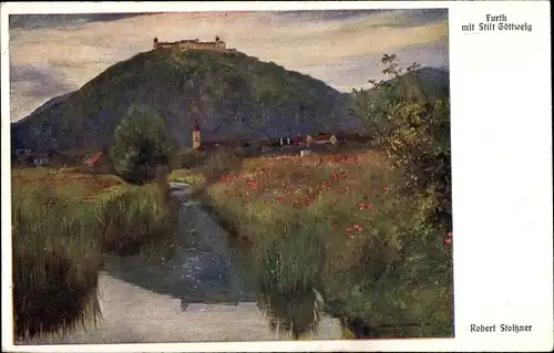 Künstler Ak Furth bei Göttweig Niederösterreich, Stift Göttweig