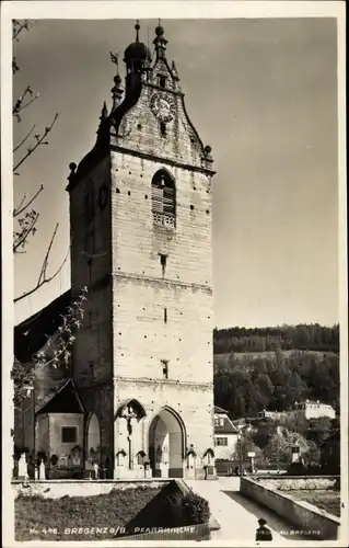 Ak Bregenz am Bodensee Vorarlberg, Pfarrkirche