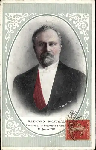 Ak Raymond Poincaré, Präsident der Französischen Republik