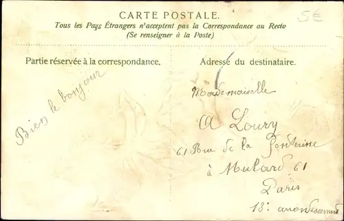 Präge Ak Souvenir, Rote Rose, Kitsch