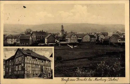 Ak Bracht Rauschenberg in Hessen, Gesamtansicht, Gasthaus Weigel