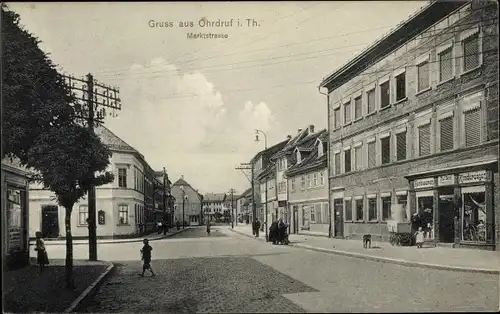 Ak Ohrdruf in Thüringen, Marktstraße, Geschäfte