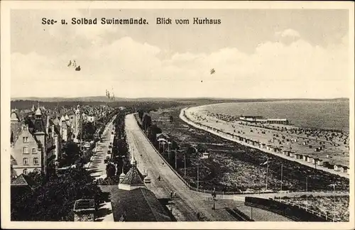 Ak Świnoujście Swinemünde Pommern, Panorama, Blick vom Kurhaus