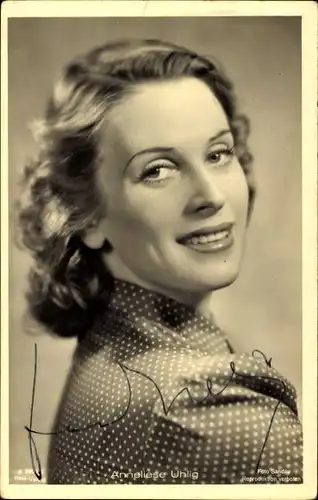 Ak Schauspielerin Anneliese Uhlig, Portrait, Autogramm