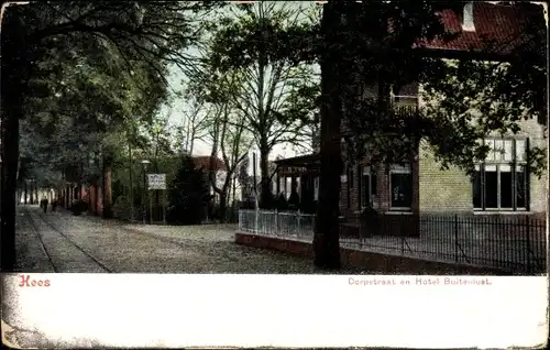 Ak Hees Nijmegen Gelderland, Dorpstraat und Hotel Buitenlust