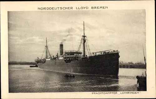 Ak Norddeutscher Lloyd Bremen, Frachtdampfer Lothringen