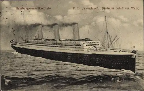 Ak Dampfer Vaterland, HAPAG