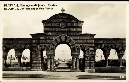 Ak Belgrad Belgrad Serbien, Friedhof französischer Soldaten