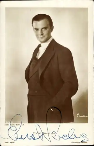 Ak Schauspieler Ernst Verebes, Portrait, Autogramm