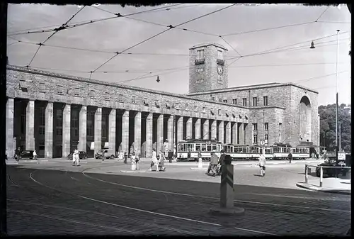 19 Glas Negative Stuttgart mit Original Kartons, verschiedene Stadtansichten